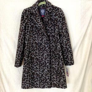Vince Camuto 39% wool Car Jacket. Leopard Print.